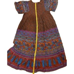 Vintage 90s Erika Taylor Bold Multicolored Lightweight Cotton Artsy Dress LARGE